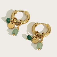 1 Pair Simple Style Solid Color Plating Stainless Steel Gold Plated Drop Earrings sku image 1