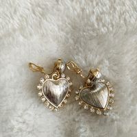 1 Pair Retro Commute Heart Shape Inlay Alloy Artificial Gemstones Drop Earrings main image 5