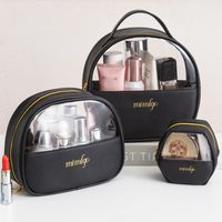 Elegant Cute Solid Color Pvc Pu Leather Storage Bag Makeup Bags main image 3