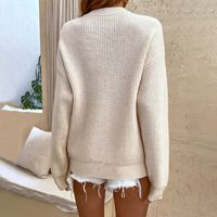 Women's Sweater Long Sleeve Sweaters & Cardigans Button Casual Solid Color main image 4