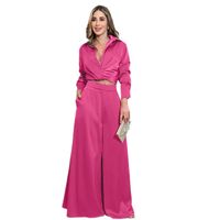 Banquet Party Women's Elegant Solid Color Polyester Pleated Pants Sets Pants Sets main image 3