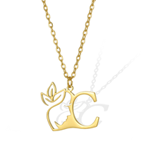 Simple Style Human Face Rabbit Stainless Steel 18k Gold Plated Pendant Necklace sku image 3