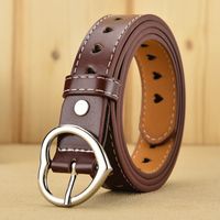 Elegant Business Solid Color Pu Leather Alloy Women's Leather Belts sku image 5