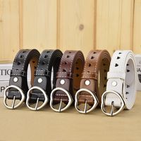 Elegant Business Solid Color Pu Leather Alloy Women's Leather Belts main image 6