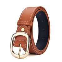 Elegant Business Solid Color Pu Leather Alloy Women's Leather Belts sku image 2