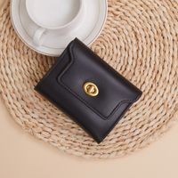 Women's Solid Color Pu Leather Lock Clasp Wallets sku image 7