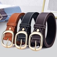Elegant Business Solid Color Pu Leather Alloy Women's Leather Belts main image 1