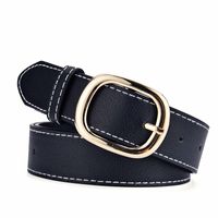 Elegant Business Solid Color Pu Leather Alloy Women's Leather Belts main image 3