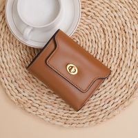 Women's Solid Color Pu Leather Lock Clasp Wallets sku image 5