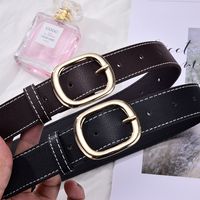 Elegant Business Solid Color Pu Leather Alloy Women's Leather Belts main image 2