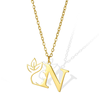 Simple Style Human Face Rabbit Stainless Steel 18k Gold Plated Pendant Necklace sku image 14