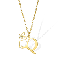 Simple Style Human Face Rabbit Stainless Steel 18k Gold Plated Pendant Necklace sku image 17