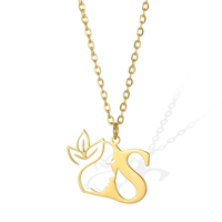 Simple Style Human Face Rabbit Stainless Steel 18k Gold Plated Pendant Necklace sku image 19