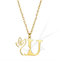 Simple Style Human Face Rabbit Stainless Steel 18k Gold Plated Pendant Necklace sku image 21