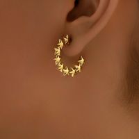 1 Pair IG Style Basic Commute Geometric Star Plating 201 Stainless Steel 18K Gold Plated Earrings main image 3