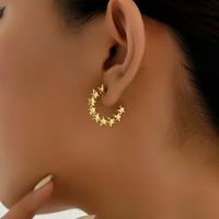 1 Pair IG Style Basic Commute Geometric Star Plating 201 Stainless Steel 18K Gold Plated Earrings main image 4