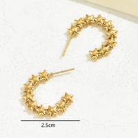 1 Pair IG Style Basic Commute Geometric Star Plating 201 Stainless Steel 18K Gold Plated Earrings main image 5