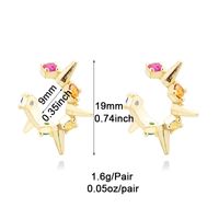 1 Pair Ig Style Classic Style Korean Style Round Heart Shape Plating Inlay Copper Zircon White Gold Plated Gold Plated Ear Studs main image 2