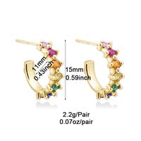 1 Pair Ig Style Classic Style Korean Style Round Heart Shape Plating Inlay Copper Zircon White Gold Plated Gold Plated Ear Studs main image 5