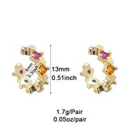 1 Pair Ig Style Classic Style Korean Style Round Heart Shape Plating Inlay Copper Zircon White Gold Plated Gold Plated Ear Studs main image 3