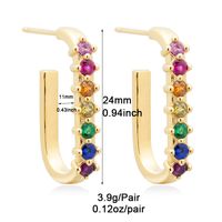 1 Pair Ig Style Classic Style Korean Style Round Heart Shape Plating Inlay Copper Zircon White Gold Plated Gold Plated Ear Studs main image 6