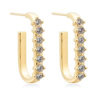 1 Pair Ig Style Classic Style Korean Style Round Heart Shape Plating Inlay Copper Zircon White Gold Plated Gold Plated Ear Studs sku image 36