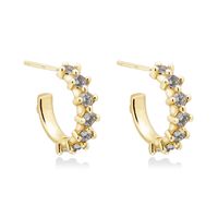 1 Pair Ig Style Classic Style Korean Style Round Heart Shape Plating Inlay Copper Zircon White Gold Plated Gold Plated Ear Studs sku image 4