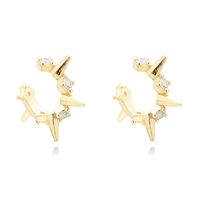 1 Par Estilo Ig Estilo Clásico Estilo Coreano Ronda Forma De Corazón Enchapado Embutido Cobre Circón Blanco Oro Plateado Chapado En Oro Pendientes sku image 16