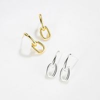 1 Pair Ig Style Simple Style Oval Plating Sterling Silver 18k Gold Plated Drop Earrings main image 1