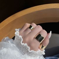 Ig Style Solid Color Sterling Silver Plating 18k Gold Plated Open Rings main image 2