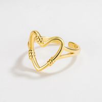 Simple Style Heart Shape Sterling Silver Open Rings In Bulk main image 3