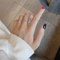 Simple Style Solid Color Sterling Silver Rings In Bulk main image 1