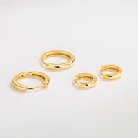 1 Pair Simple Style Circle Plating Sterling Silver 18k Gold Plated Earrings main image 1
