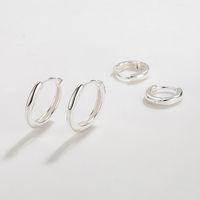 1 Pair Simple Style Circle Plating Sterling Silver 18k Gold Plated Earrings main image 3