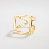 Simple Style Square Sterling Silver Open Rings In Bulk main image 3
