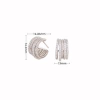 1 Pair Basic Modern Style Geometric Inlay Sterling Silver Zircon Ear Studs sku image 1