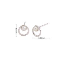 1 Pair Elegant Geometric Sterling Silver Ear Studs sku image 1