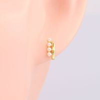 1 Pair Sweet Geometric Inlay Sterling Silver Artificial Pearls Ear Studs main image 2