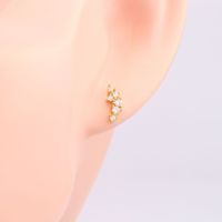 1 Pair Ig Style Korean Style Geometric Inlay Sterling Silver Zircon Ear Studs main image 3