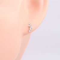 1 Pair Ig Style Korean Style Geometric Inlay Sterling Silver Zircon Ear Studs main image 2