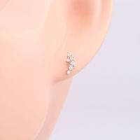 1 Paire Style Ig Style Coréen Géométrique Incruster Argent Sterling Zircon Boucles D'oreilles main image 2