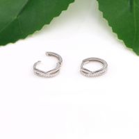 1 Pair Basic Modern Style Geometric Inlay Sterling Silver Zircon Earrings main image 4