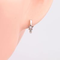 1 Paire Sucré Star Incruster Argent Sterling Zircon Des Boucles D'oreilles main image 4