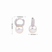 1 Pair Elegant Geometric Inlay Sterling Silver Zircon Earrings sku image 1