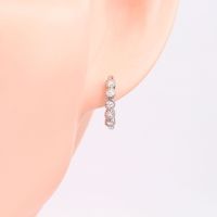 1 Pair Simple Style Geometric Inlay Sterling Silver Zircon Earrings main image 3