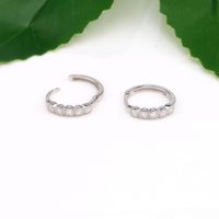1 Pair Simple Style Geometric Inlay Sterling Silver Zircon Earrings main image 5