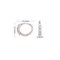 1 Pair Simple Style Geometric Inlay Sterling Silver Zircon Earrings sku image 3