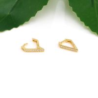 1 Pair Korean Style Geometric Inlay Sterling Silver Zircon Earrings main image 5