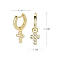 1 Pair Modern Style Cross Inlay Sterling Silver Zircon Drop Earrings sku image 2