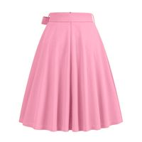 Spring Autumn Casual Solid Color Cotton Blend Midi Dress Skirts main image 8